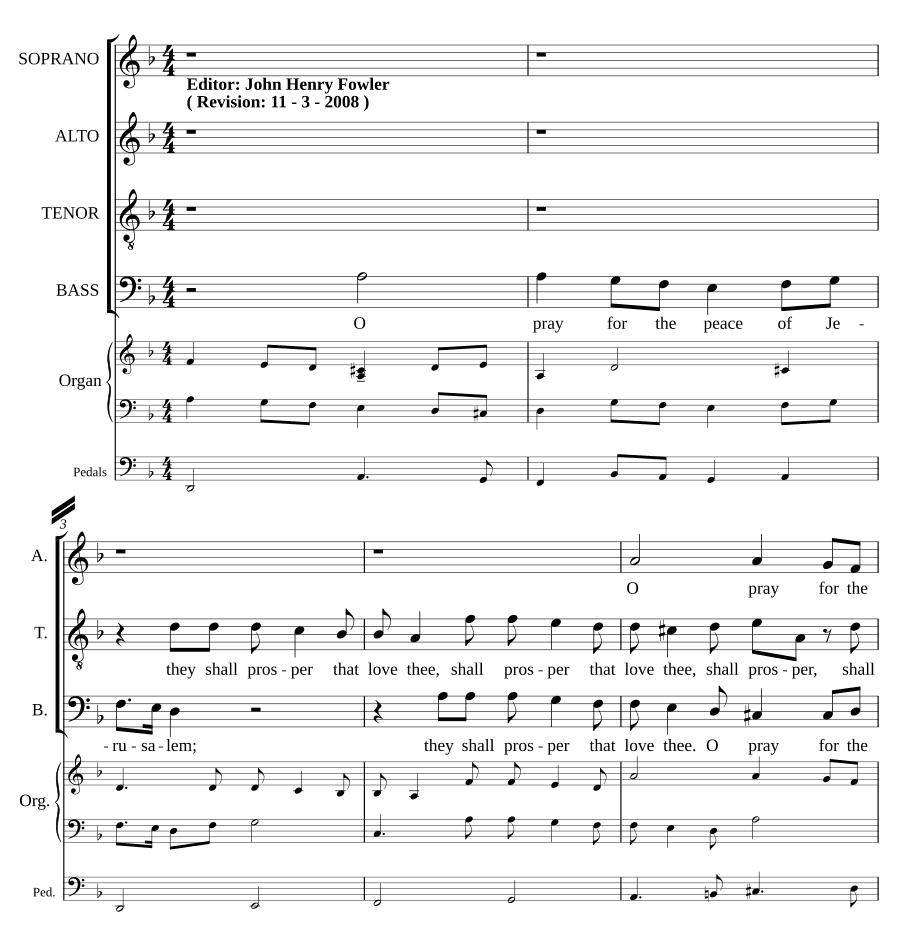 Молитесь о мире Иерусалима (O pray for the peace of Jerusalem)