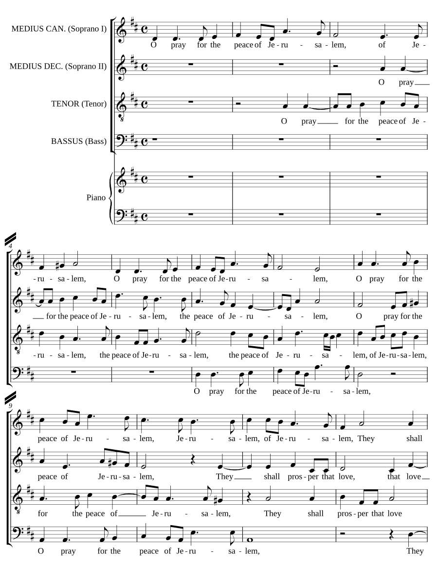 Молитесь о мире Иерусалима (O pray for the peace of Jerusalem)
