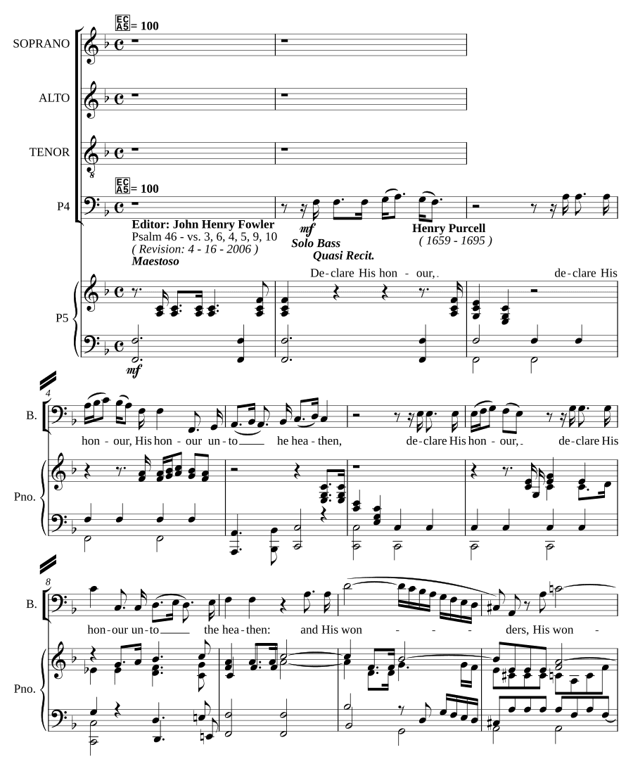 Пойте Господу, Z 44 (O sing unto the Lord, Z 44)