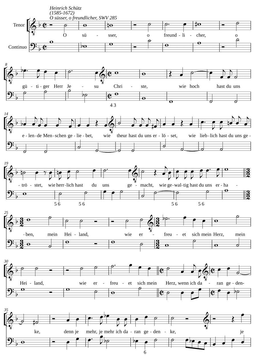 О сладкий, о дружелюбный, SWV 285 (O süsser, o freundlicher, SWV 285)