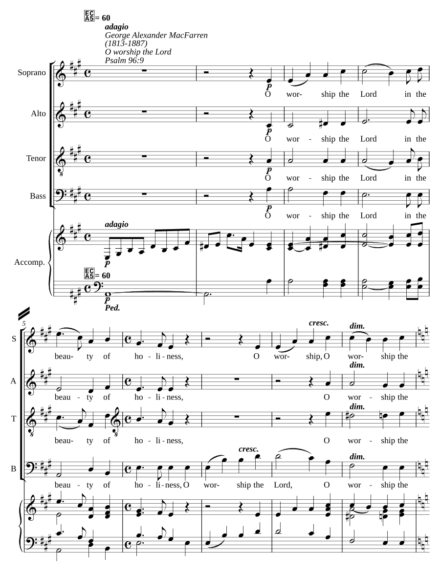 Поклоняйтесь Господу в красоте святости (O worship the Lord in the beauty of holiness)