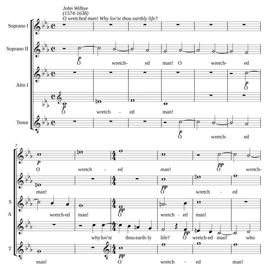 О, несчастный человек! зачем любишь земную жизнь (O wretched man! why lov'st thou earthly life)