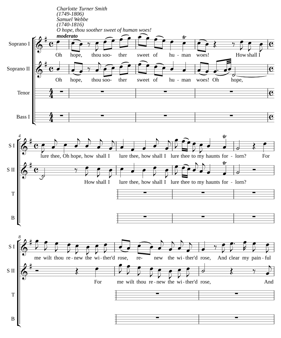 О надежда, сладкая утешительница (Oh hope, thou soother sweet)