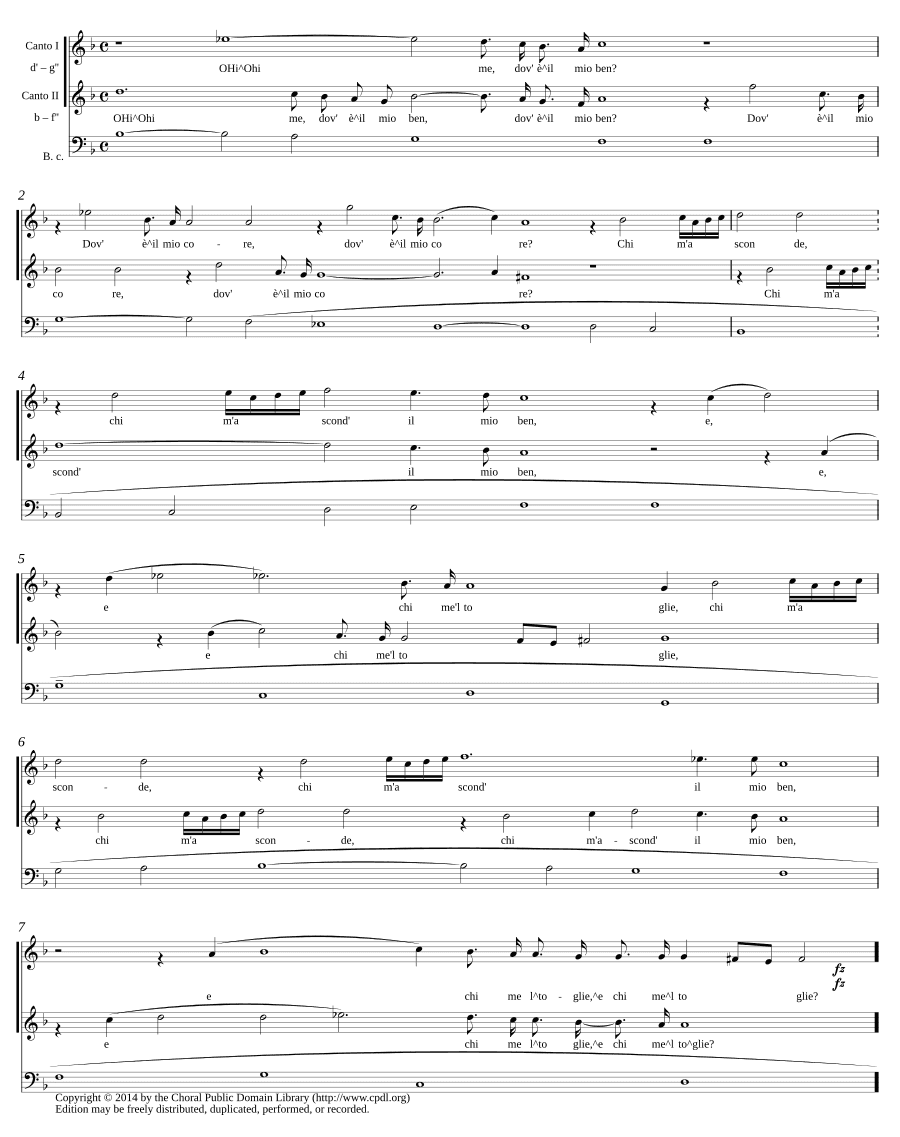 Ох, где мой любимый (Ohimè dove il mio ben)