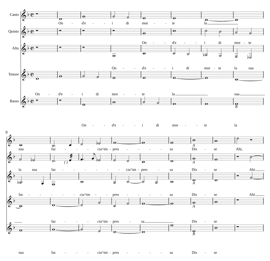 Где на лице его отпечаток смерти (Ond'ei di morte la sua faccia impressa)