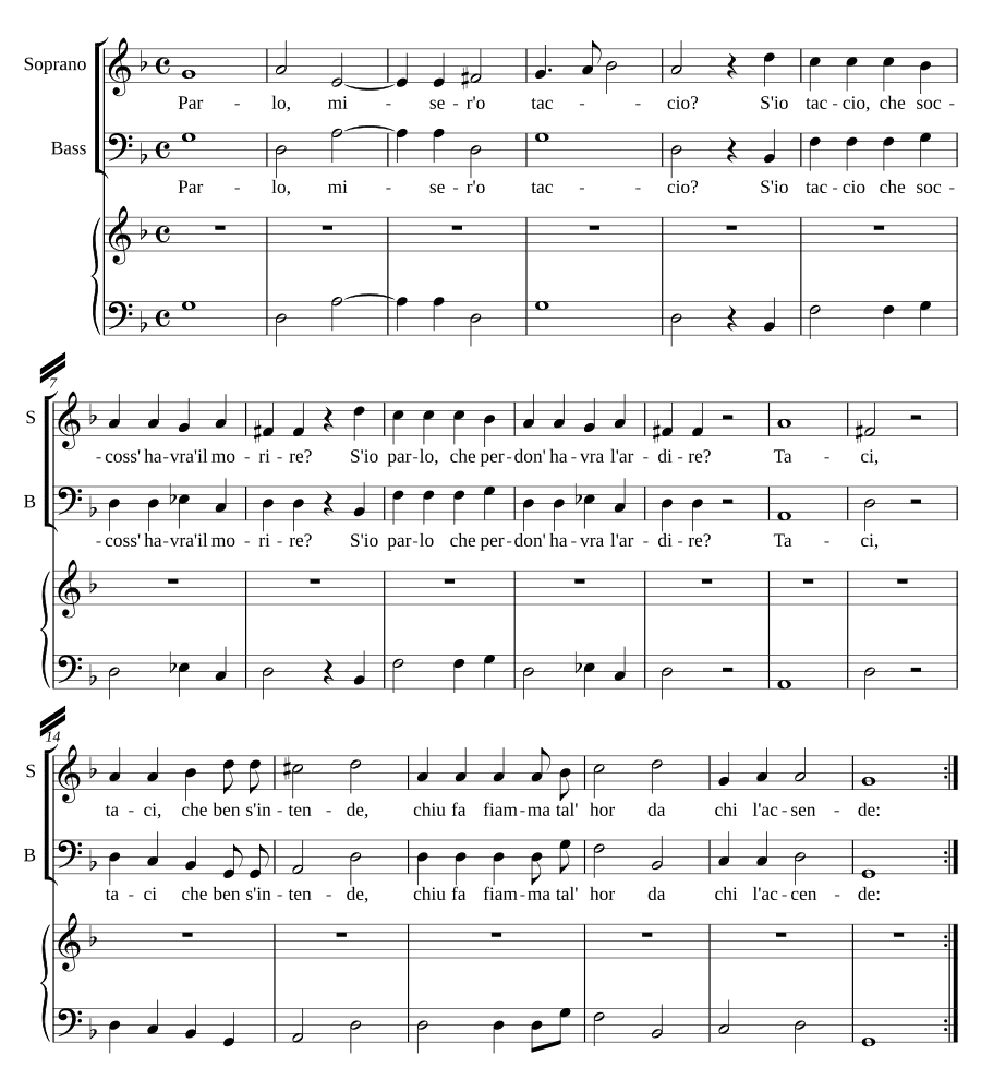 Говорю, несчастный (Parlo, misero)