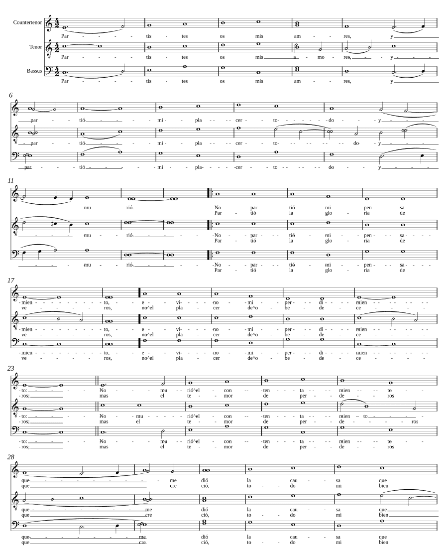 Ты покинул, о любовь моя (Partistes os mis amores)