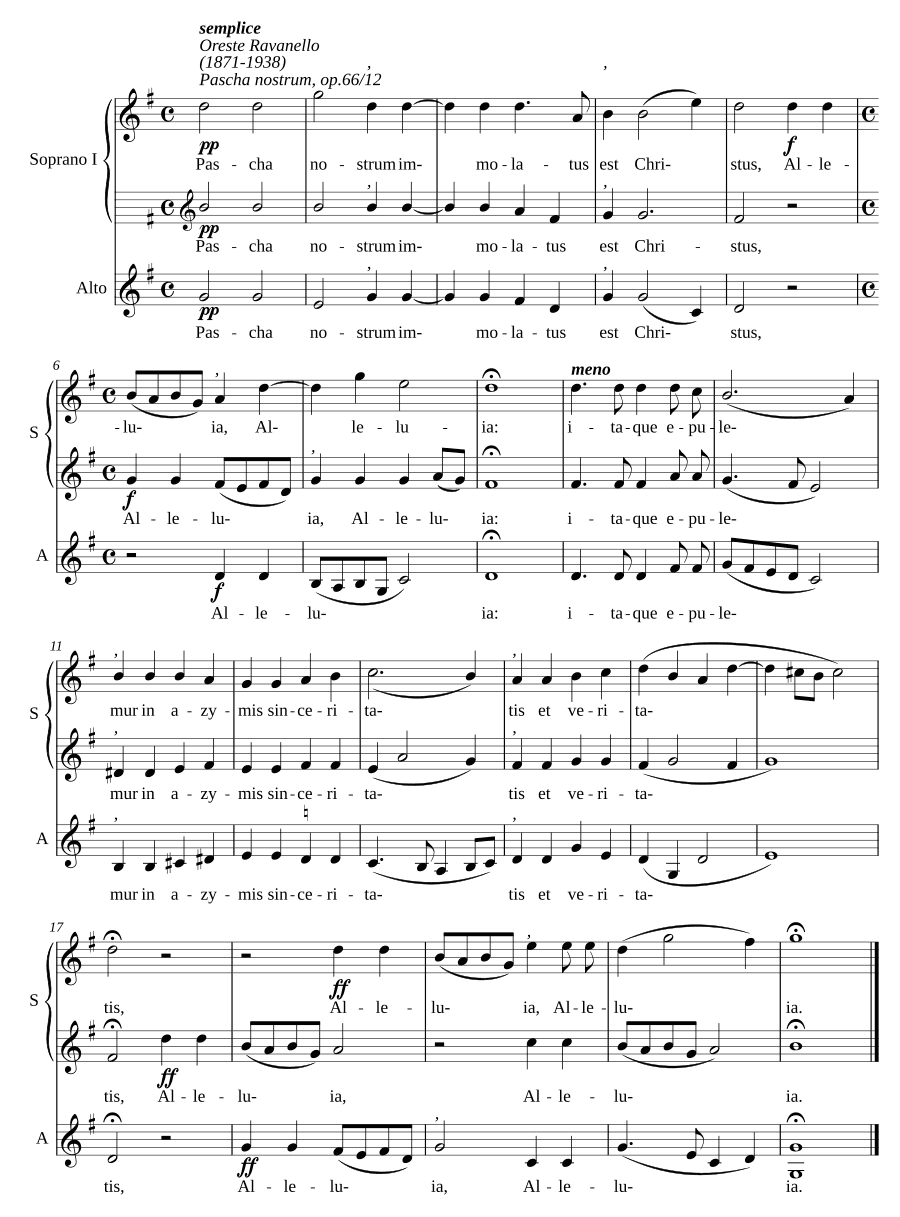 Пасха наша, соч. 66 № 12 (Pascha nostrum, op. 66/12)
