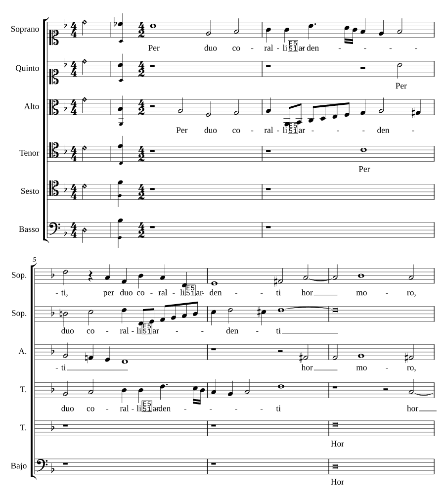 Для двух кораллов (Per duo coralli)