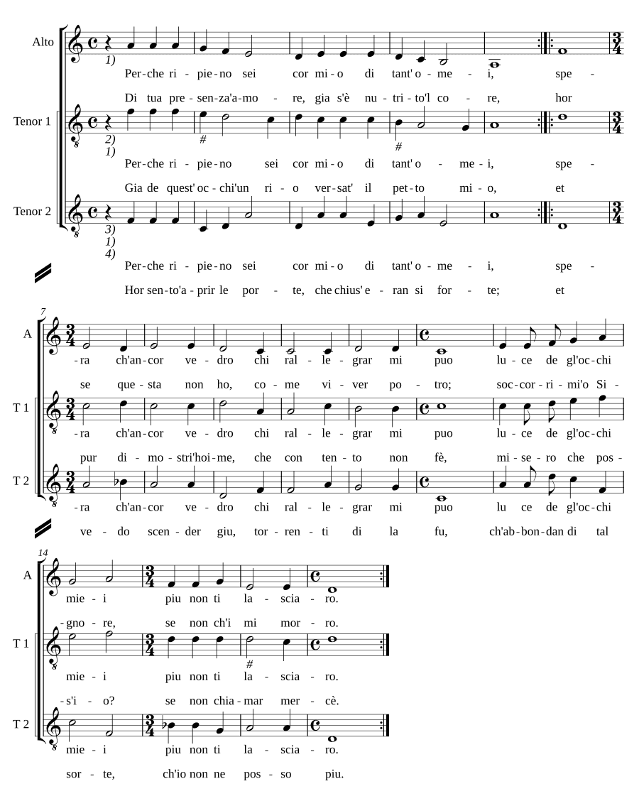 Почему ты полон, сердце моё (Perche ripieno sei cor mio)