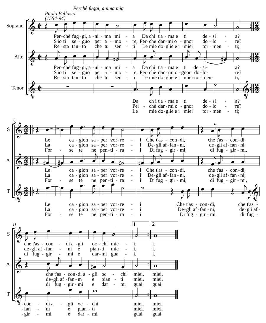 Почему ты бежишь, душа моя (Perchè fuggi, anima mia)