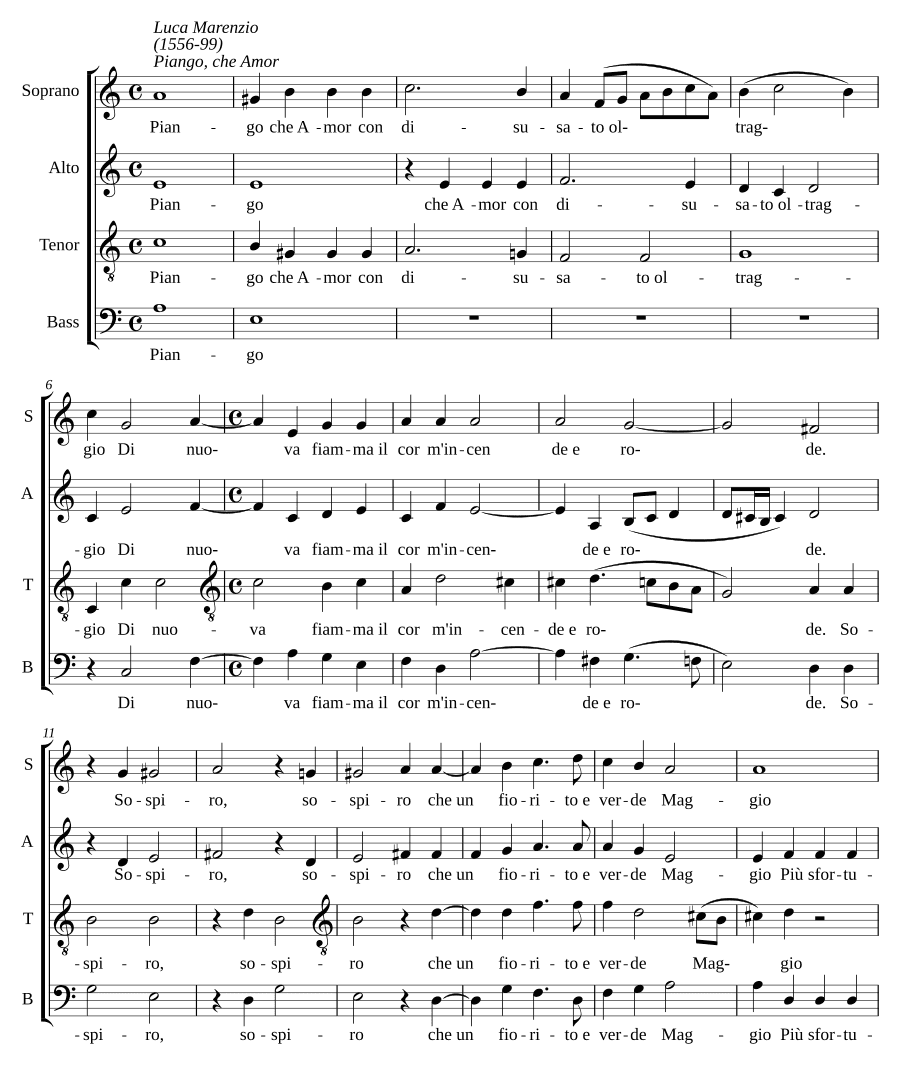 Плачу, что Амур (Piango che Amor)