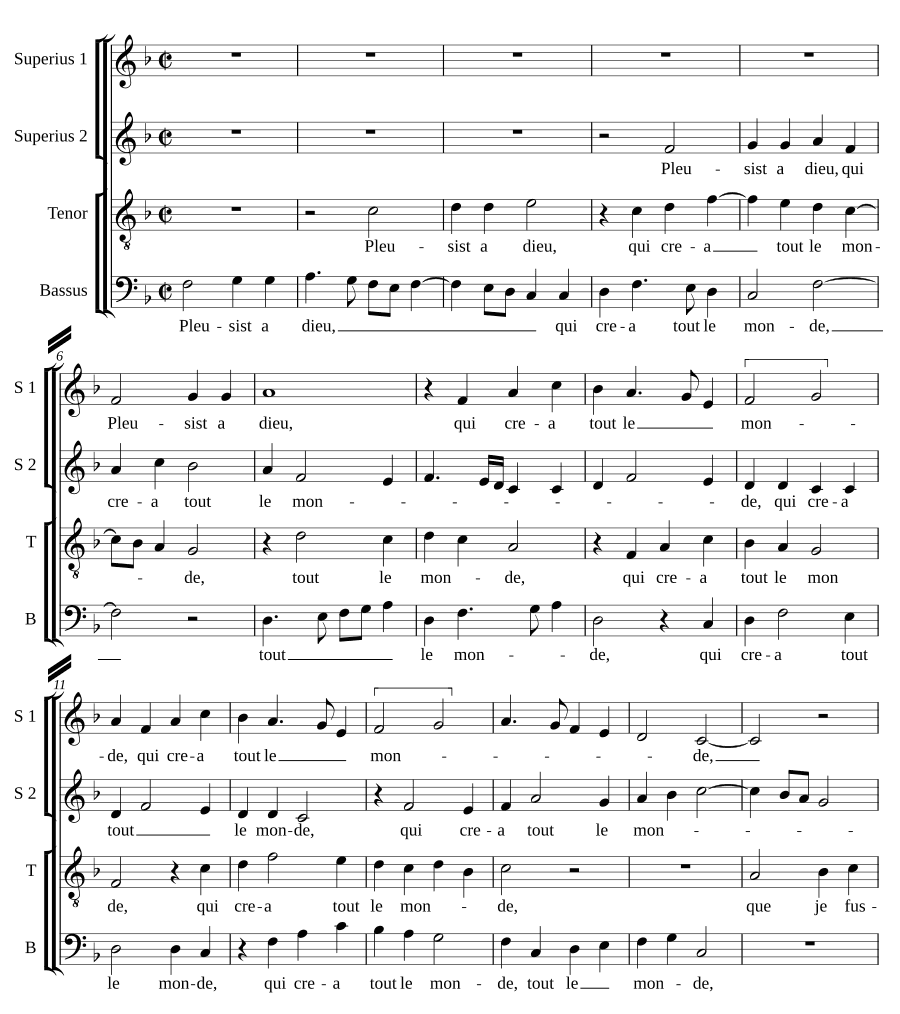 Плыви к Богу в 4 голоса (Pleust a dieu a 4).