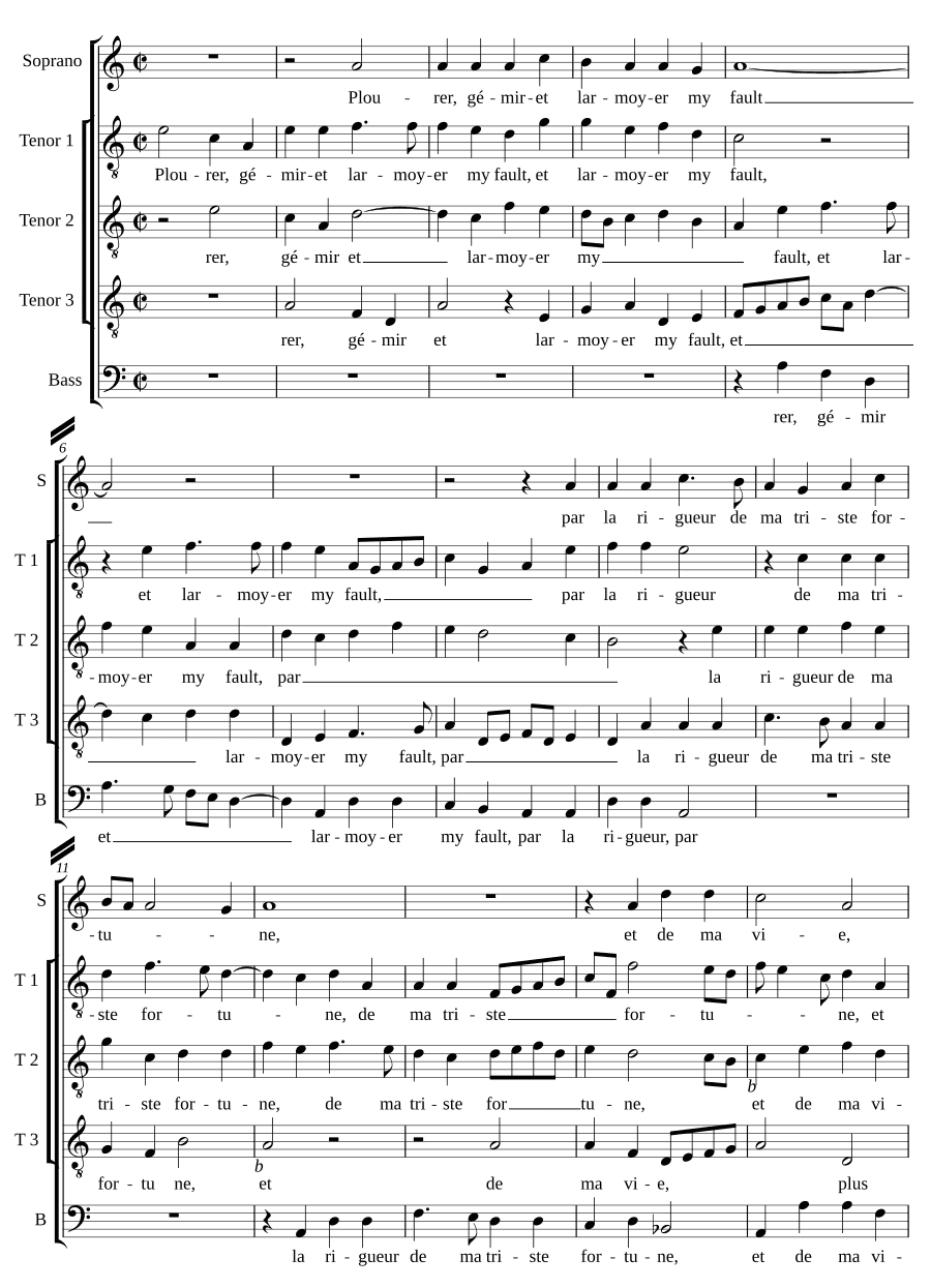 Плакать, стонать (Plourer gemir)