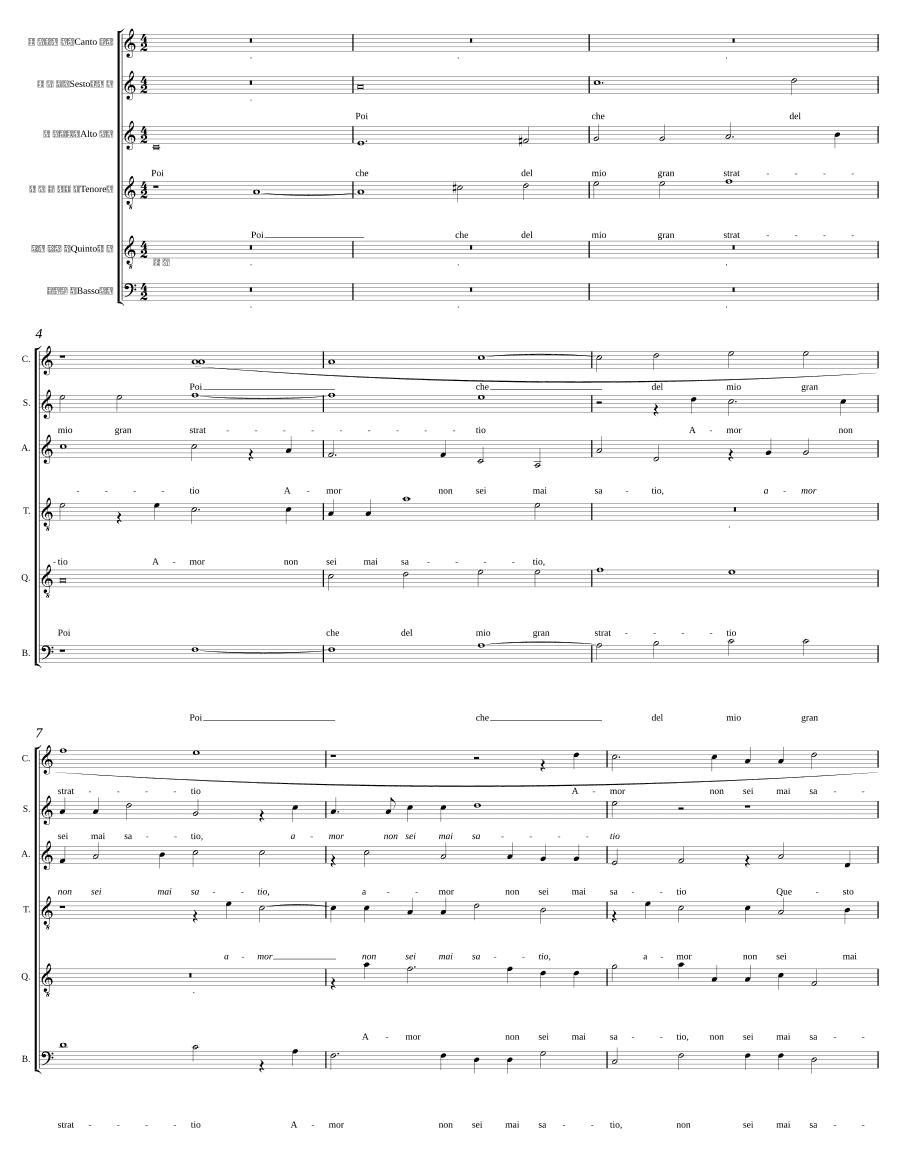 Когда из-за моего великого страдания (Poi che del mio gran strattio).