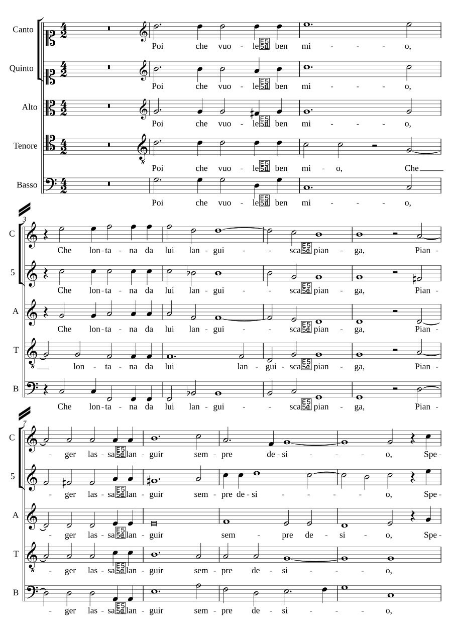 Потому что хочет мой любимый (Poi che vuole il ben mio)