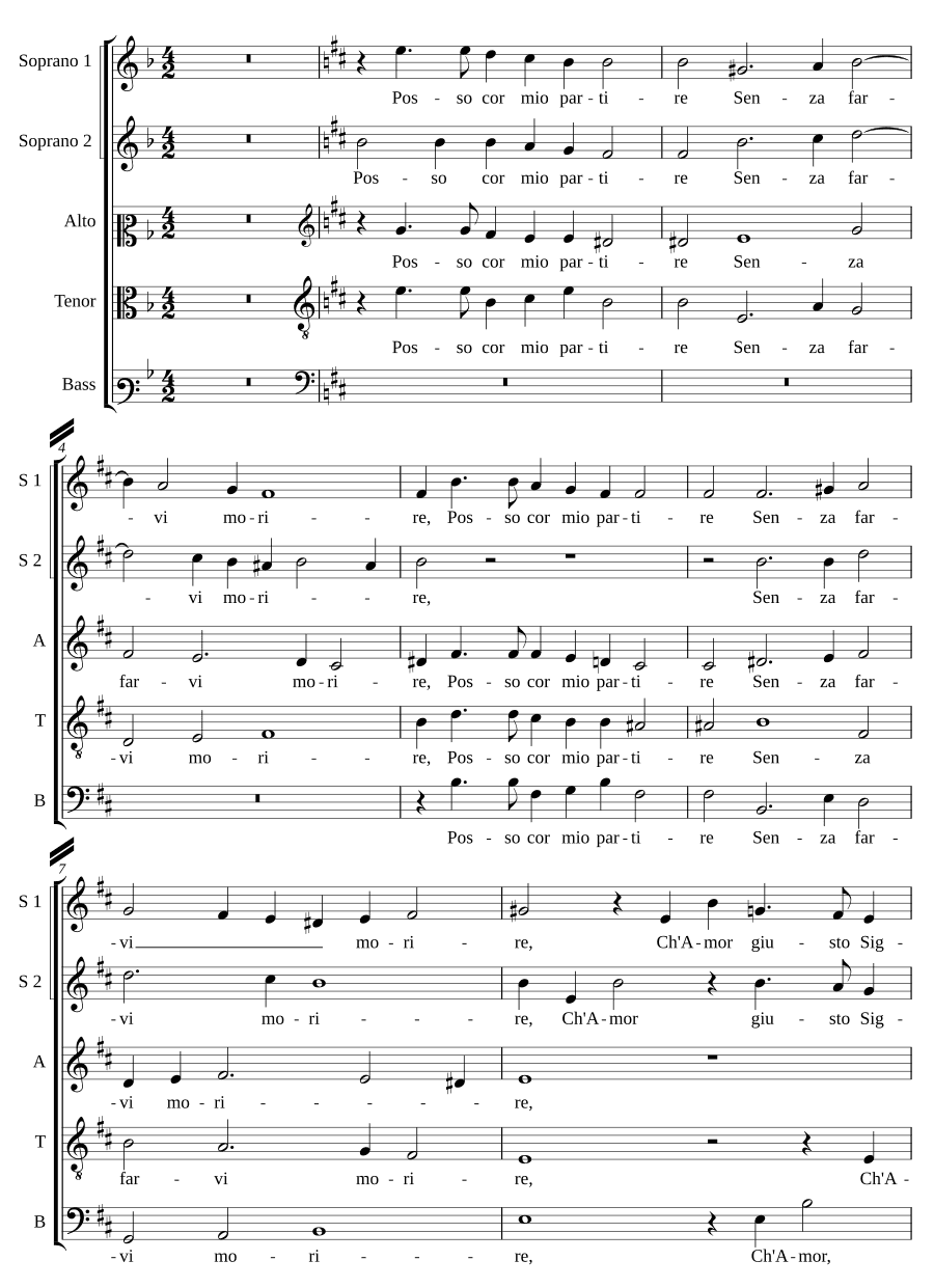 Могу ли я, сердце, уйти (Posso cor mio partire)