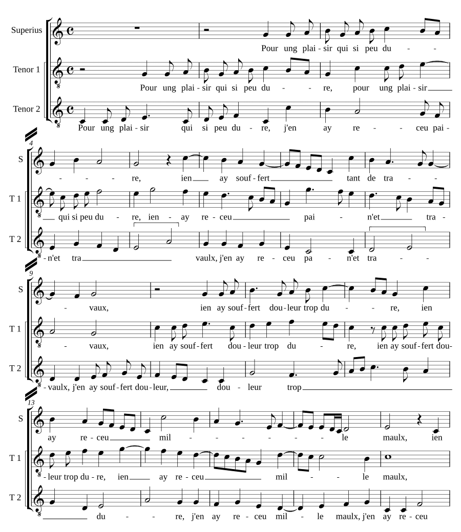 Для удовольствия в 3 голоса (Pour ung plaisir a 3).