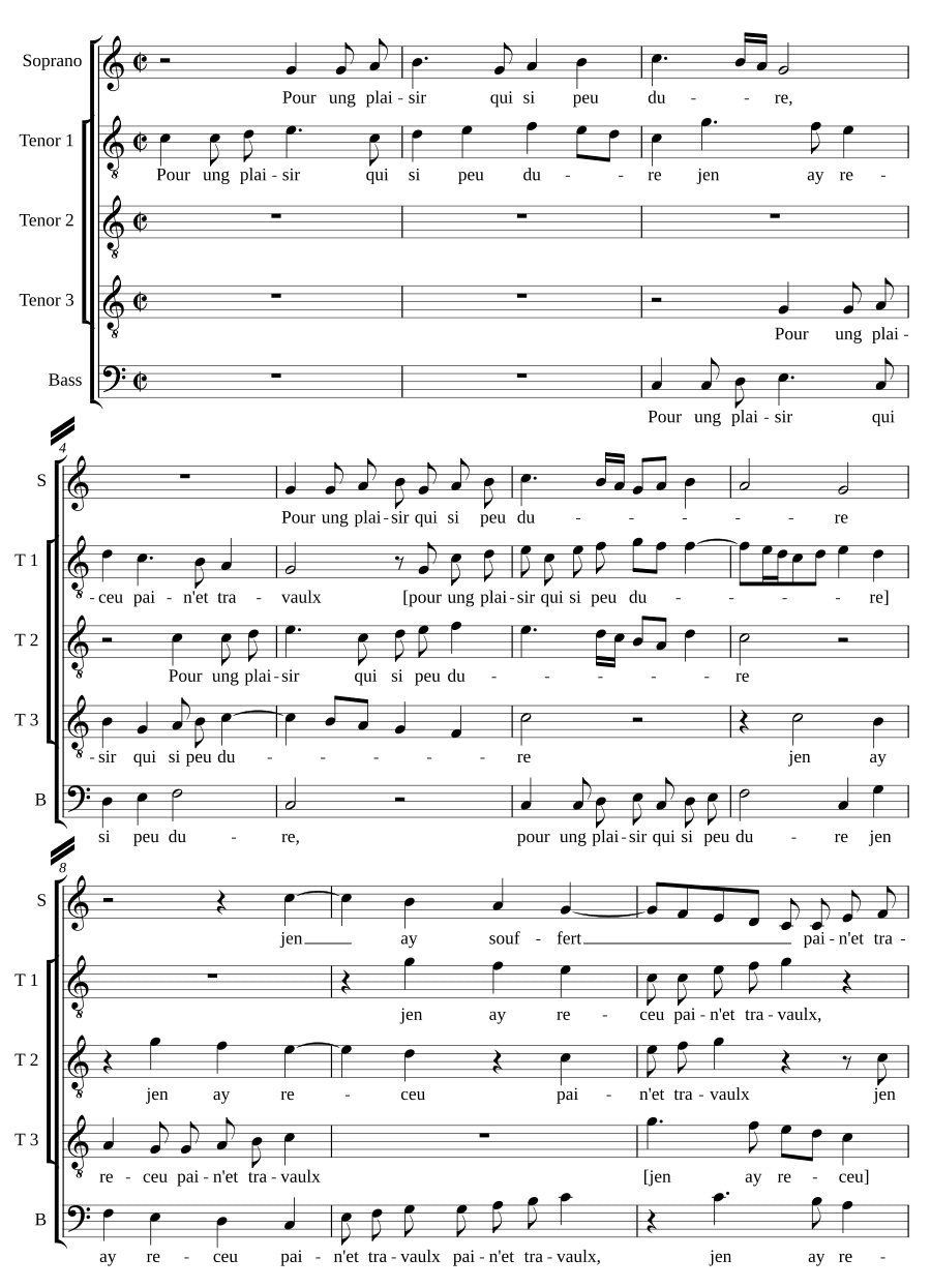 Для одного удовольствия в 5 голосов (Pour ung plaisir a 5)