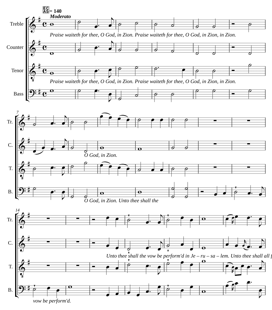 Тебе хвала (Praise waiteth for thee)