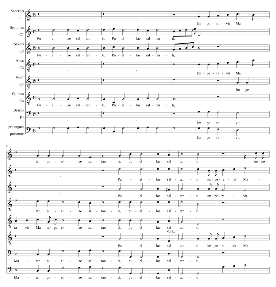 Девушки танцуют, 7 голосов (Puellae saltanti a 7)