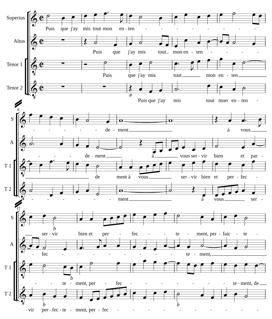 Поскольку я положил (Puis que j'ay mis)