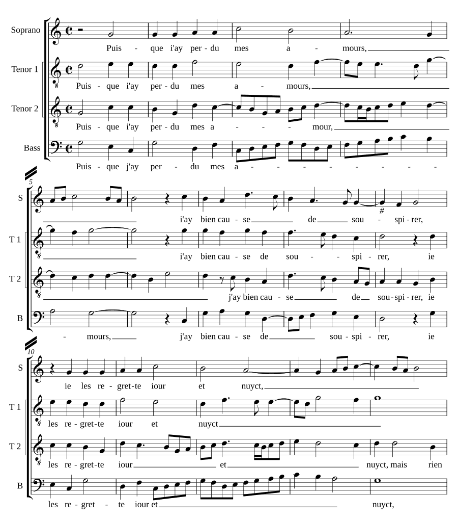 Поскольку я потерял (Puisque i'ay perdu)