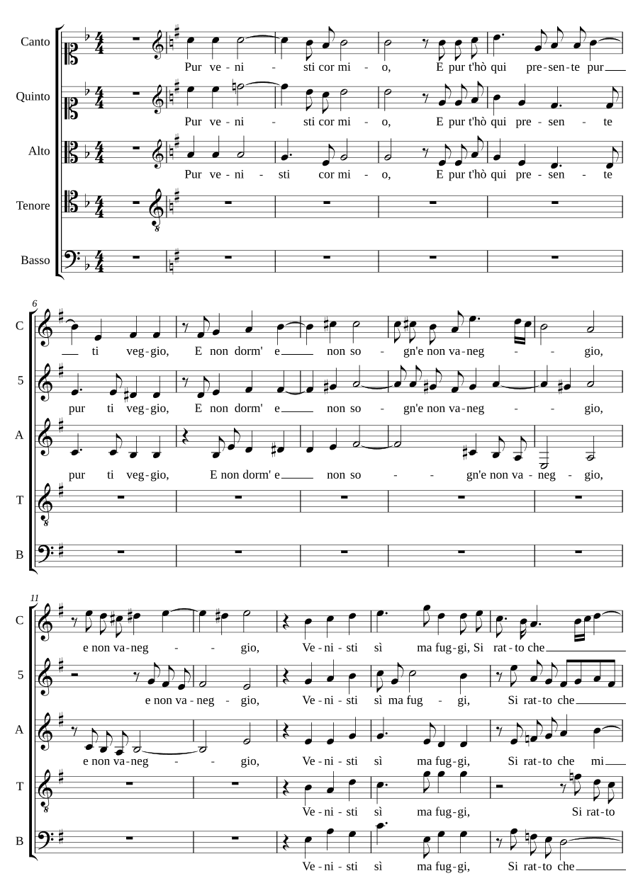 Ты пришла, сердце мое (Pur venisti cor mio)