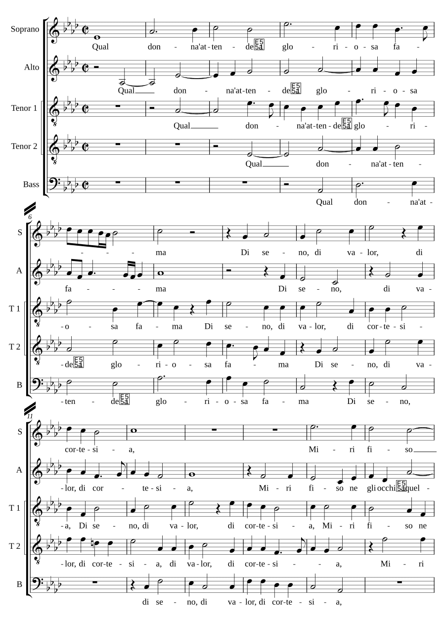 Какая женщина стремится к славной славе (Qual donna attende a gloriosa fama)