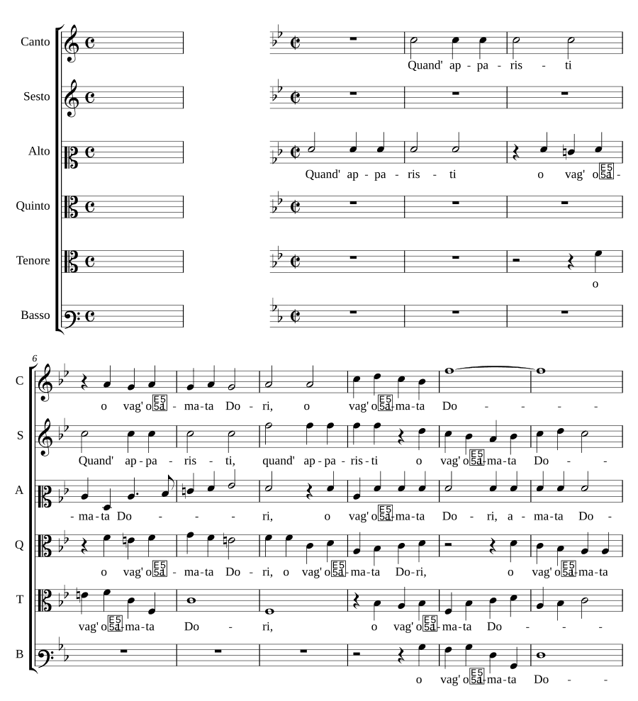 Когда ты явилась, о милая, о любимая Дори (Quand' apparisti o vag' o amata Dori)