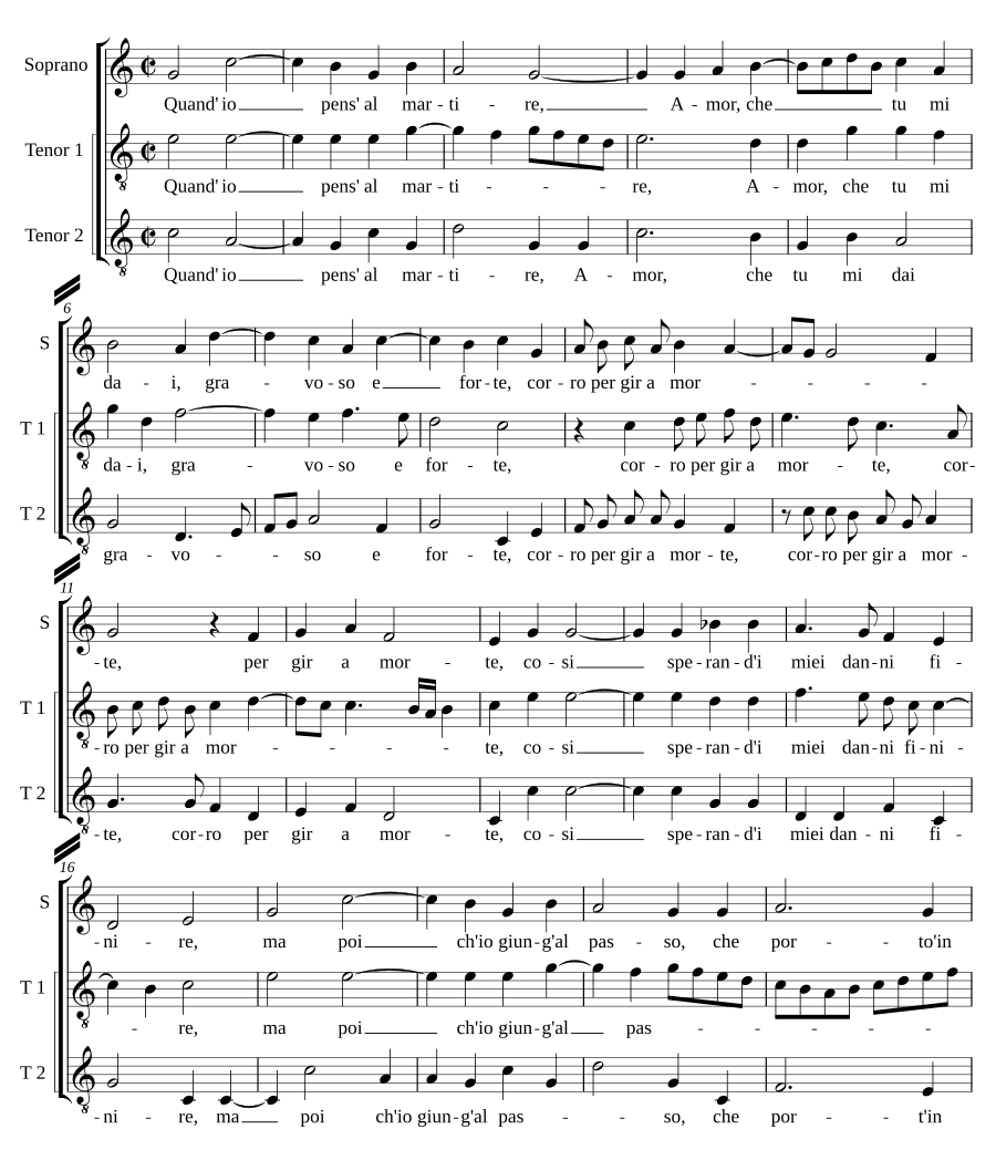 Когда я думаю о мученике (Quand' io pens' al martire)
