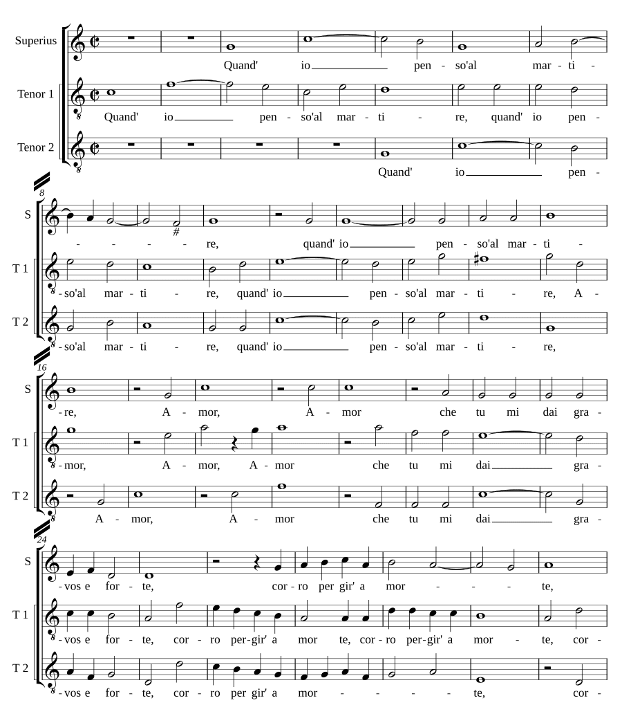 Когда я думаю о мученике (Quand'io penso al martire)