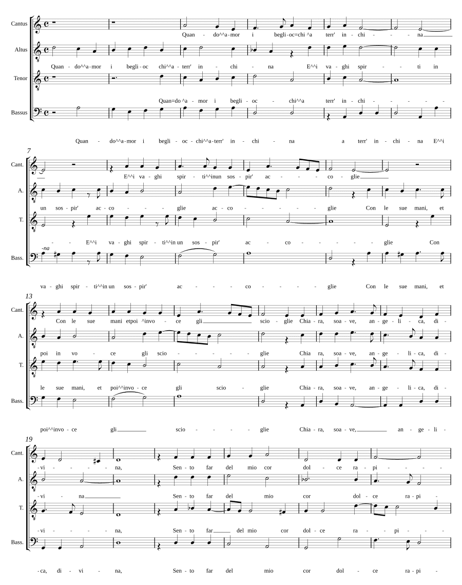 Когда любовь и прекрасные глаза (Quando amor i begli occhi)