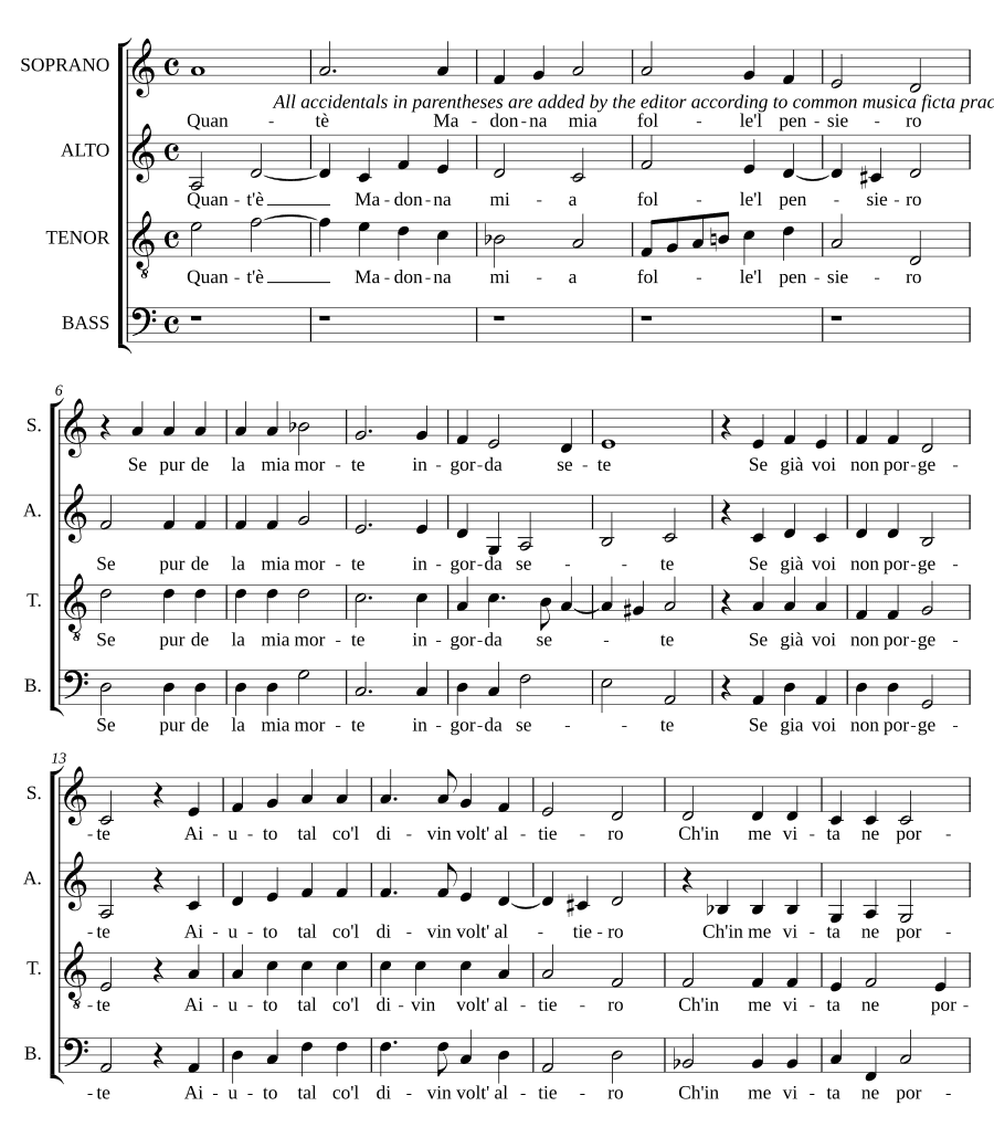 Какова моя госпожа (Quant'è Madonna mia)
