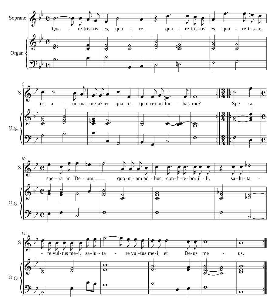 Почему ты печальна, душа моя (Quare tristis es anima mea)