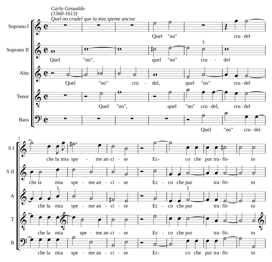 Какое жестокое 'нет', что убило мою надежду (Quel 'no' crudel che la mia speme ancise)