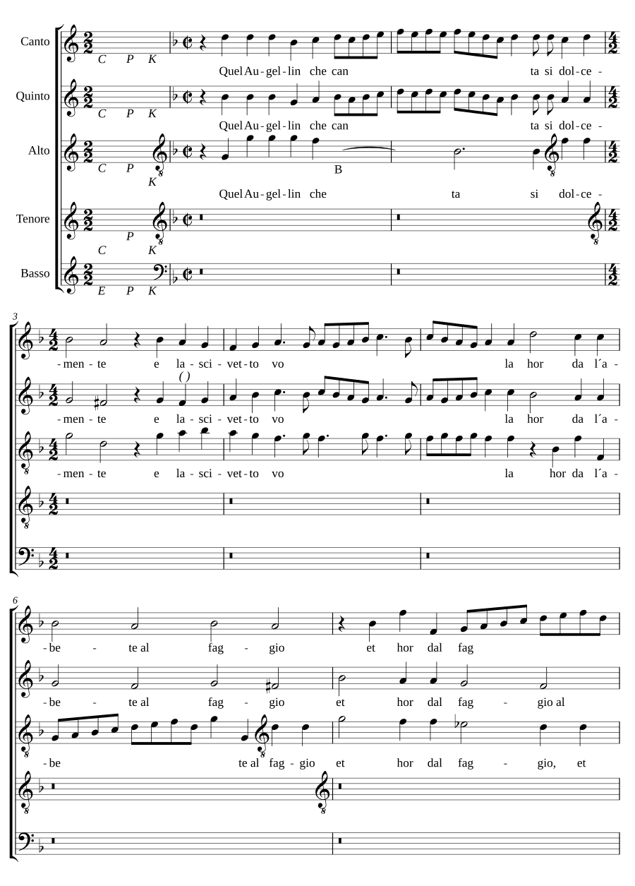 Та птичка, что поёт (Quel augellin che canta)