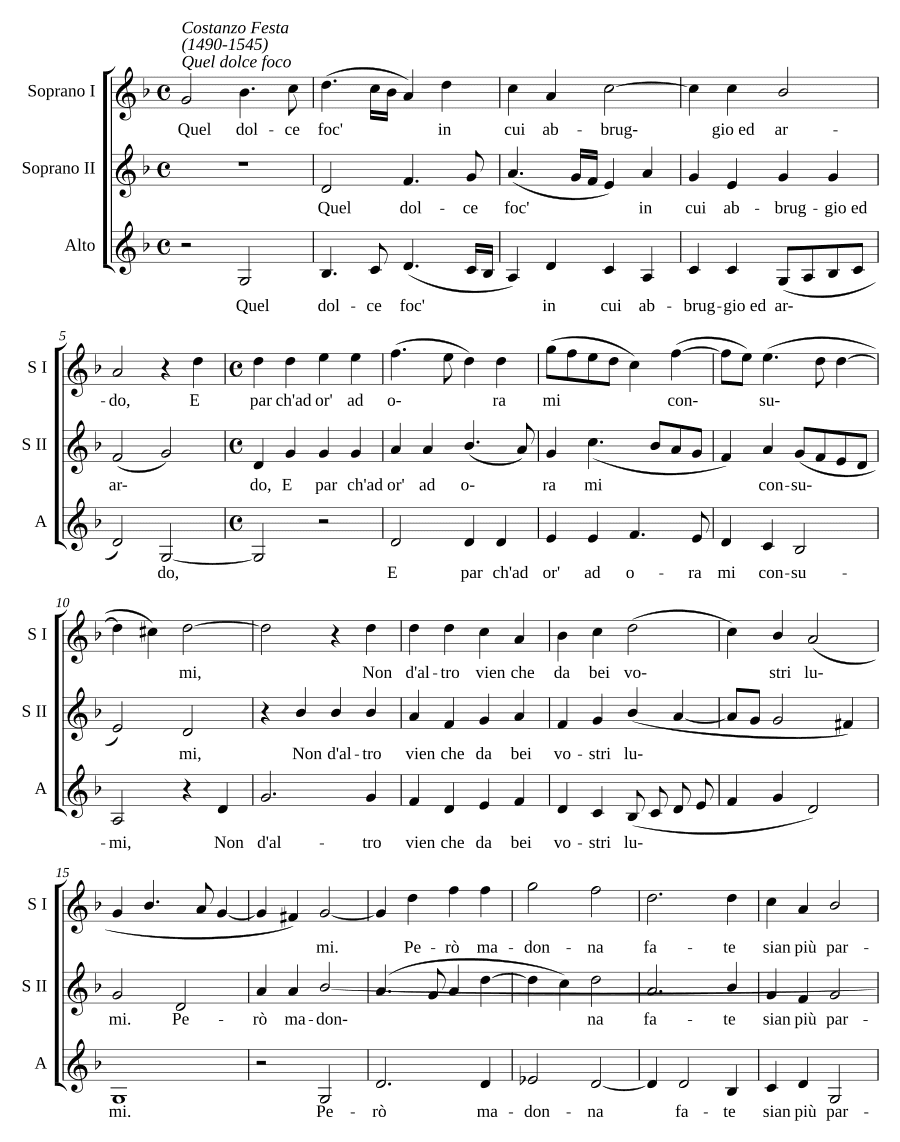 Какой сладкий огонь (Quel dolce foco)