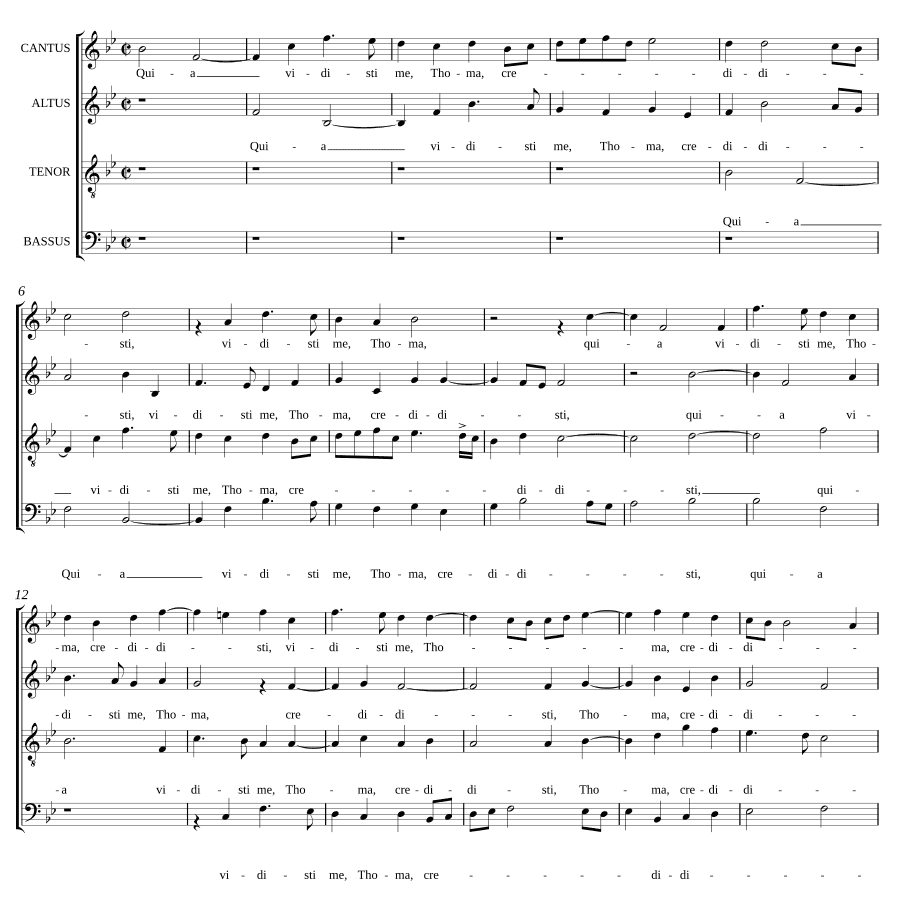 Ибо ты видел меня, Фома (Quia vidisti me, Thoma). Ганс Лео Хасслер