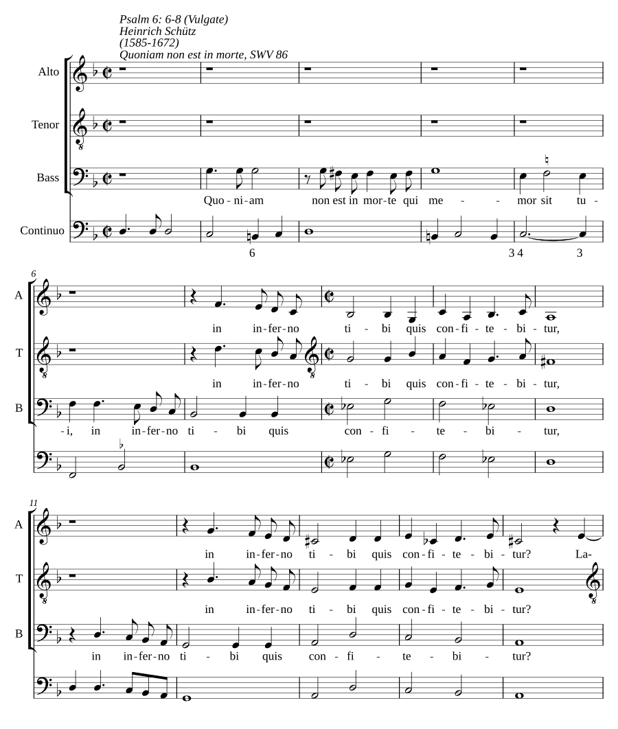 Ибо нет в смерти памяти о Тебе, SWV 86 (Quoniam non est in morte qui memor sit tui, SWV 86)