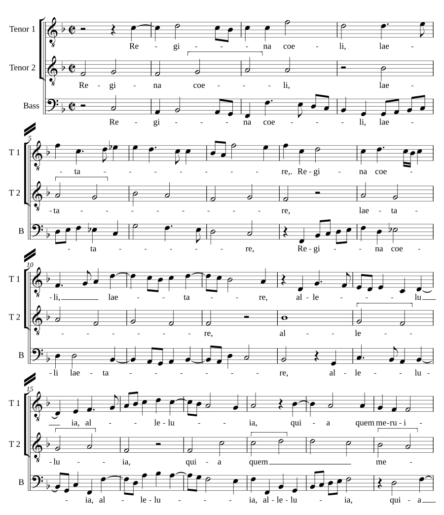 Царица небесная на 3 голоса (Regina caeli a 3)