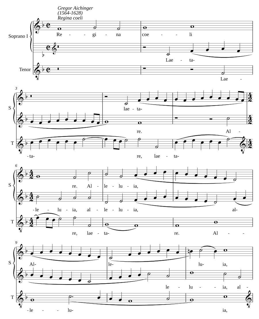 Царица небесная на 3 голоса (Regina coeli a 3)