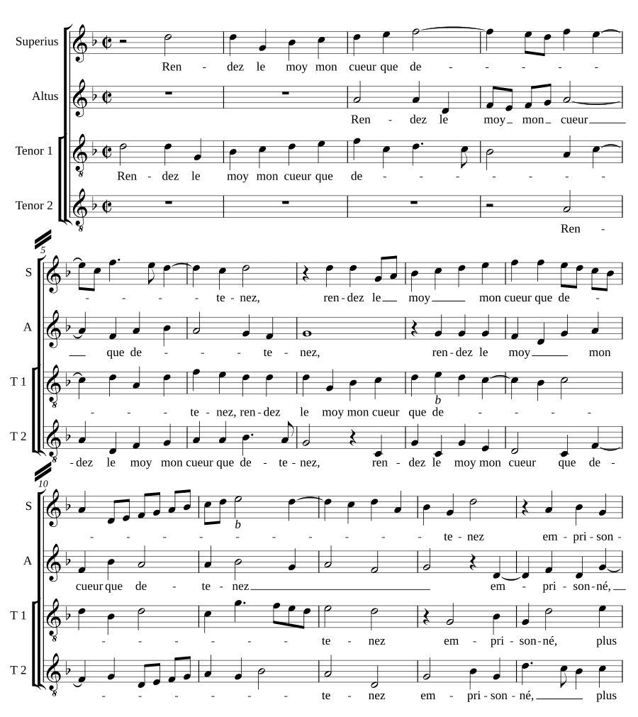 Верни мне мое сердце (Rendes le moy mon cueur)