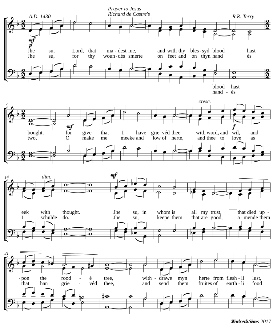 Молитва Ричарда де Кастре к Иисусу (Richard de Castre's Prayer to Jesus)