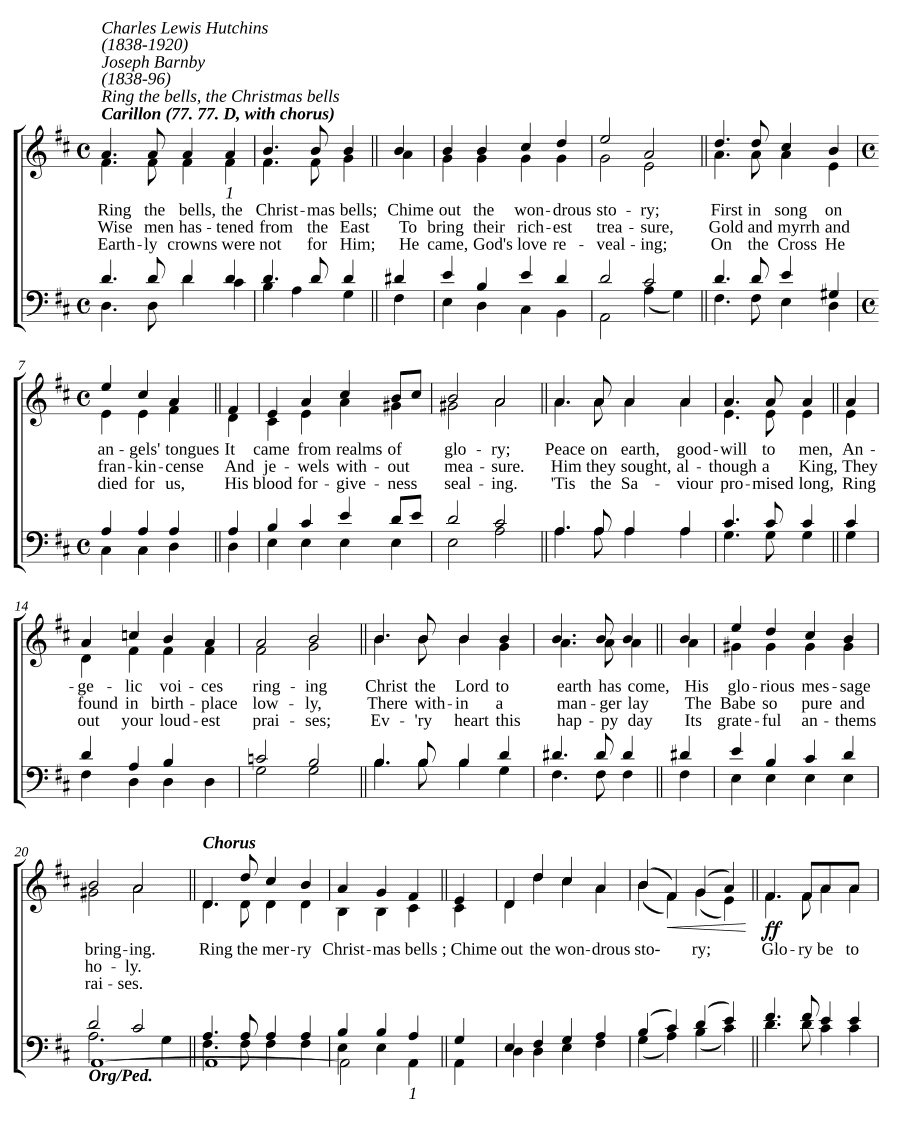 Звоните в колокола, рождественские колокола (Ring the bells, the Christmas bells)