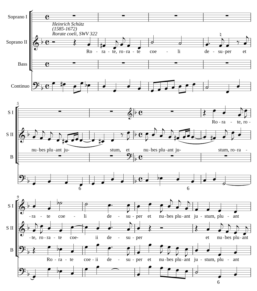 Рорите, рорите, небеса, SWV 322 (Rorate, rorate coeli, SWV 322)