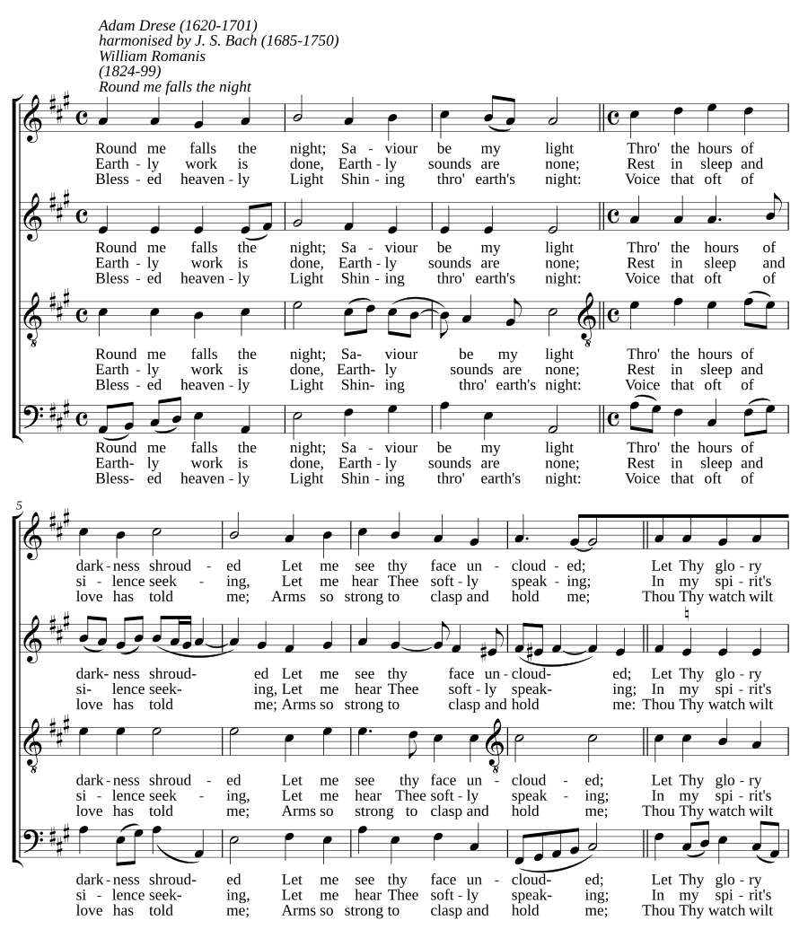 Ночь окружает меня (Round me falls the night)