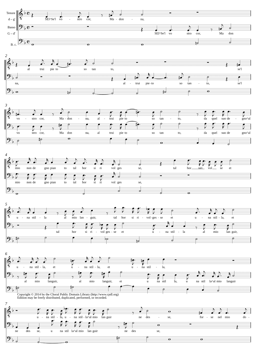 Если ваше сердце, Мадонна (S'el vostro cor, Madonna)