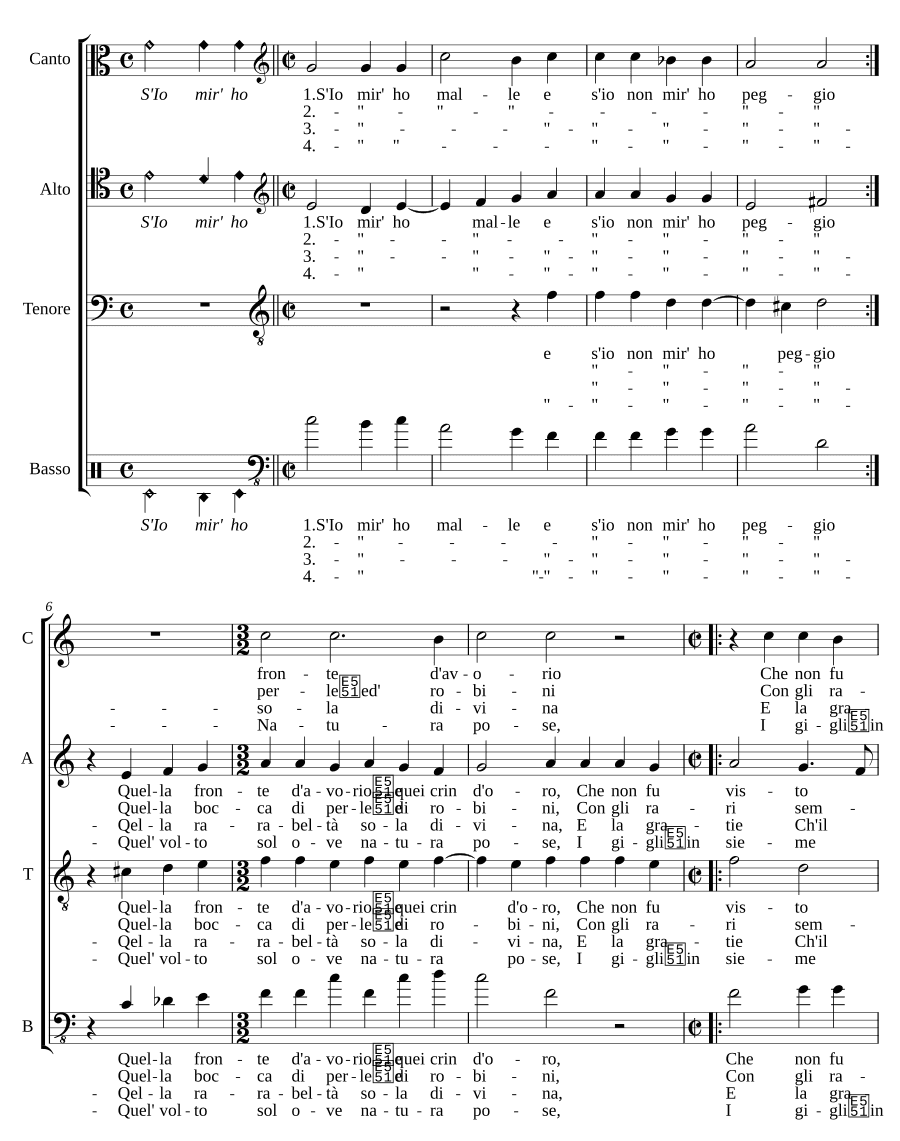 Если я смотрю, мне больно (S'io mir' ho male)