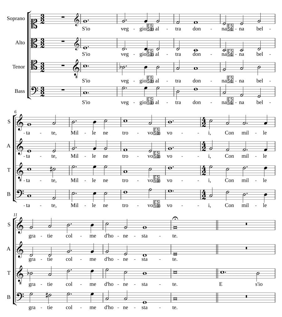Если я вижу в другой женщине (S'io veggio in altra donna)